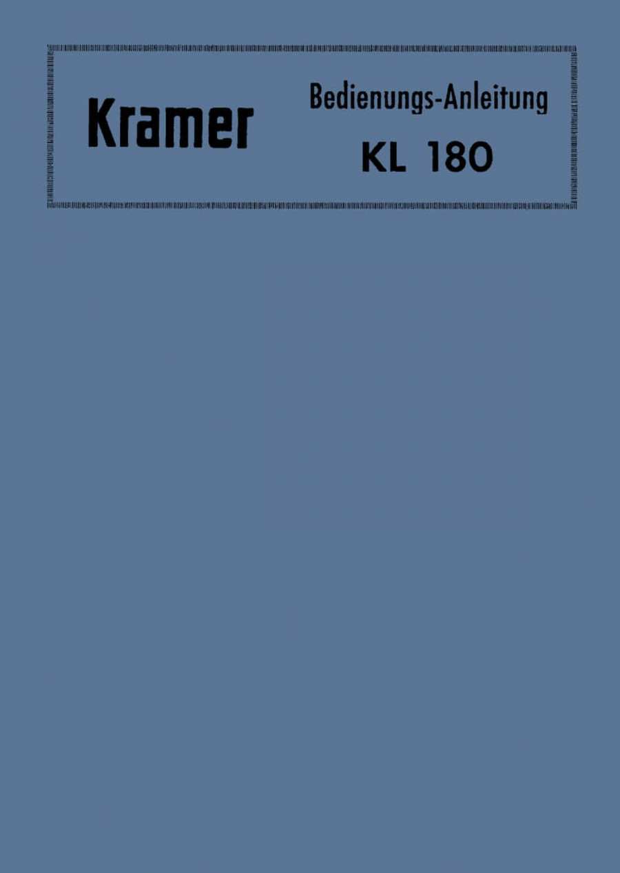Kramer KL180 Betriebsanleitung