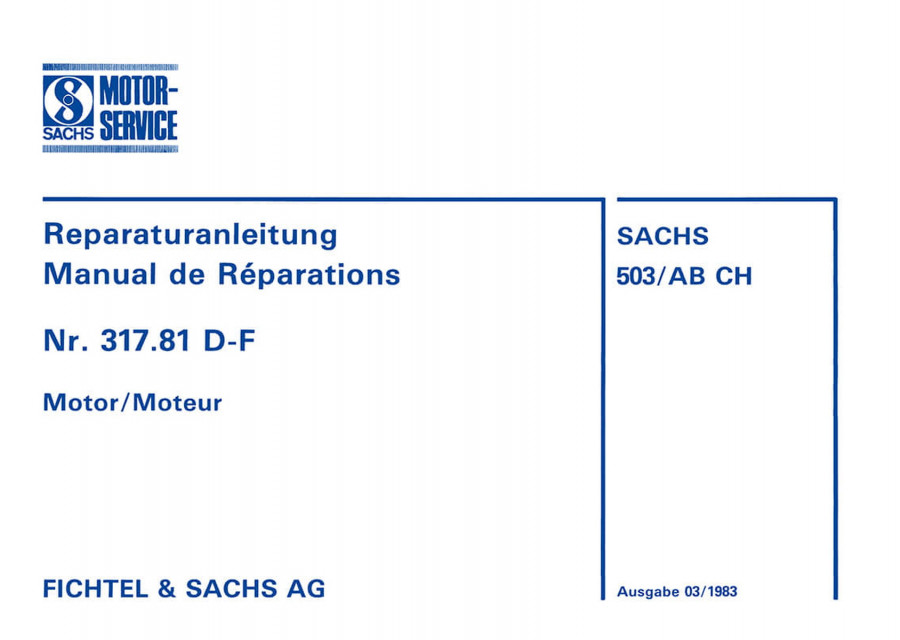 Sachs 503 / AB CH Motor Reparaturanleitung