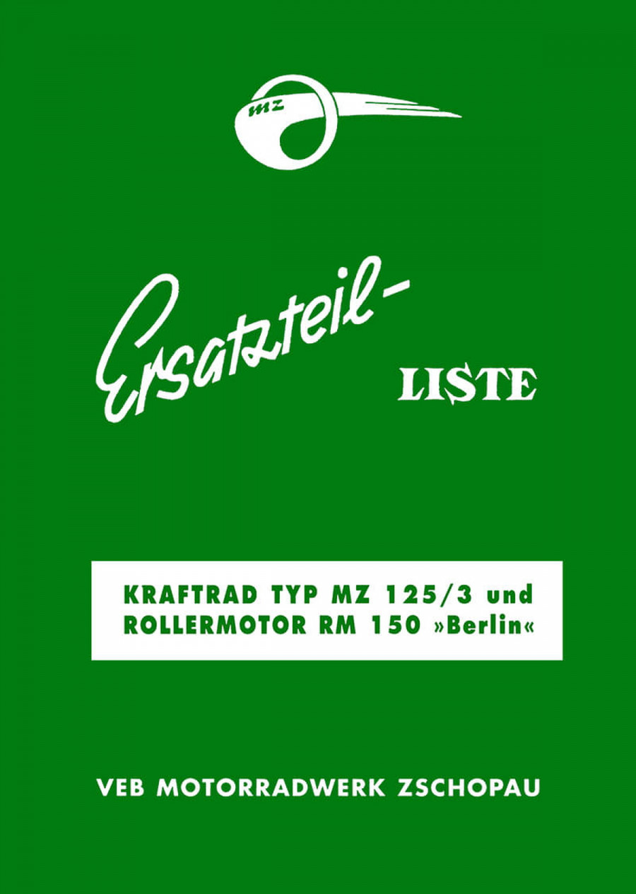 MZ 125/3 und RM150 Berlin Ersatzteilliste