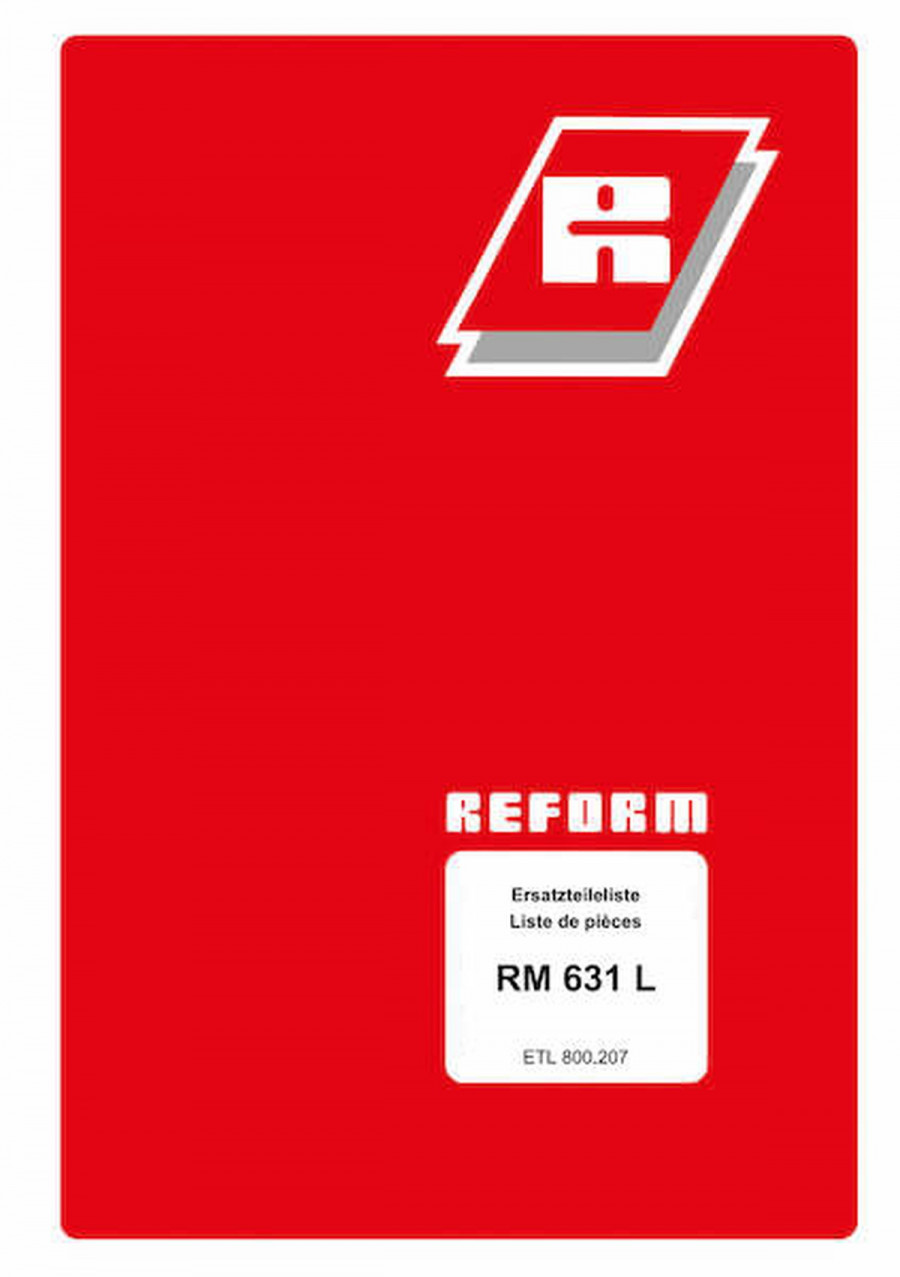 Reform RM 631 L Ersatzteilliste