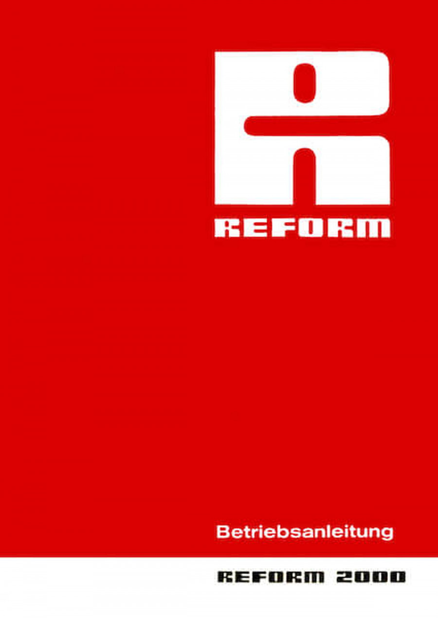Reform Mähwender 2000 Betriebsanleitung