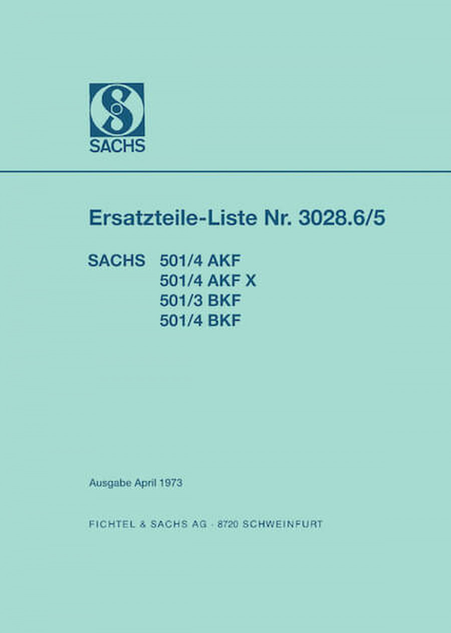 Sachs 501/4AKF, 501/4AKFX, 501/3BKF, 501/4BKF Ersatzteilkatalog