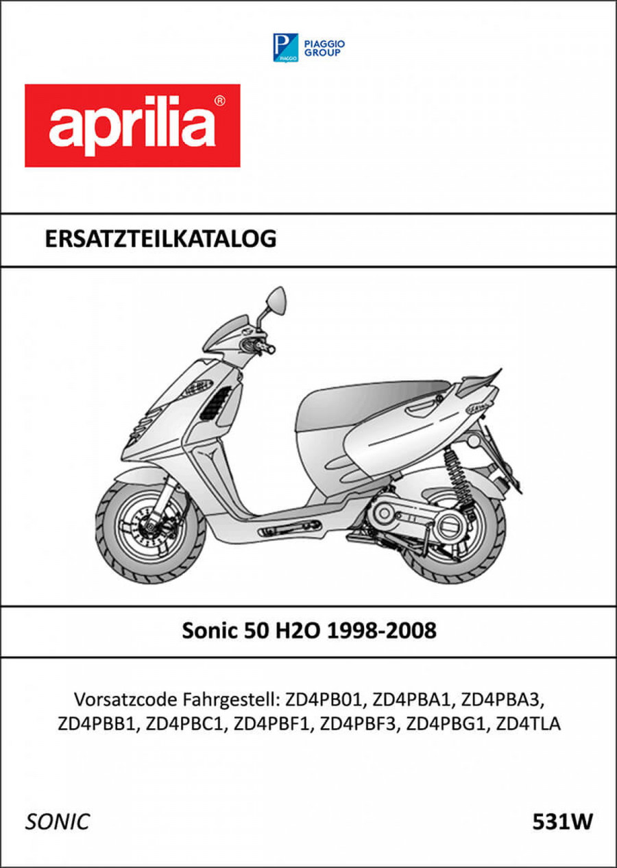 Aprilia Sonic 50 H20 Ersatzteilkatalog