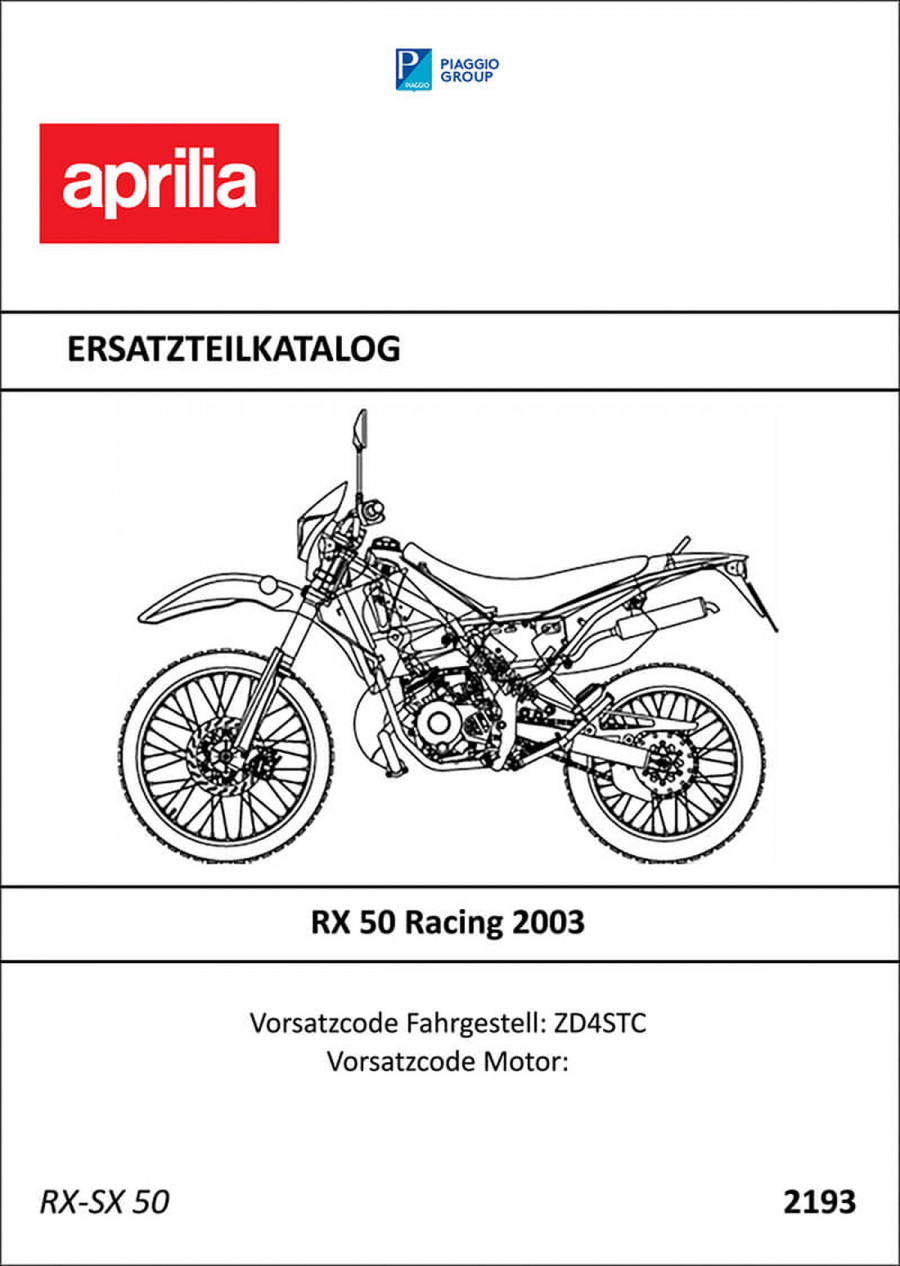 Aprilia RX50 Racing Ersatzteilkatalog
