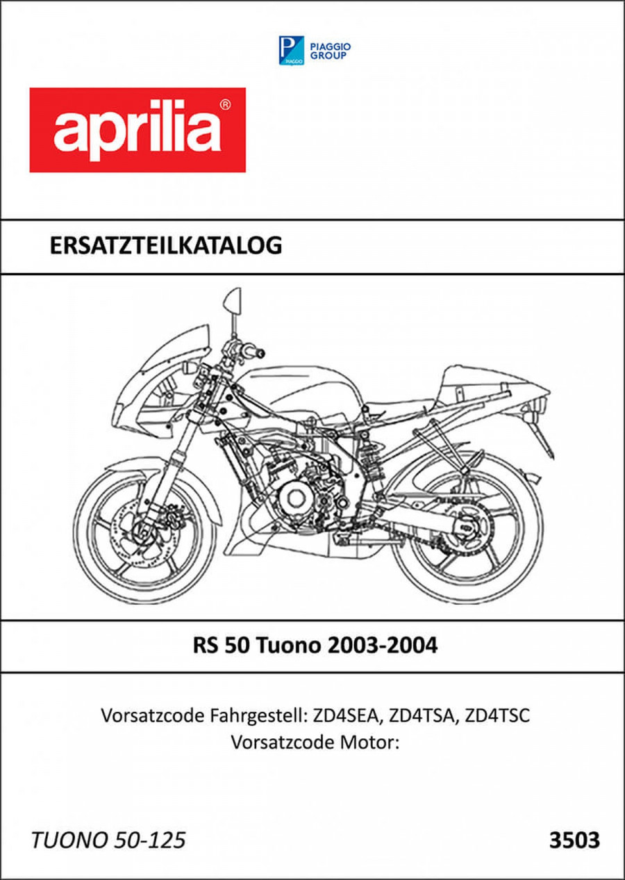 Aprilia RS50 Tuono Ersatzteilkatalog