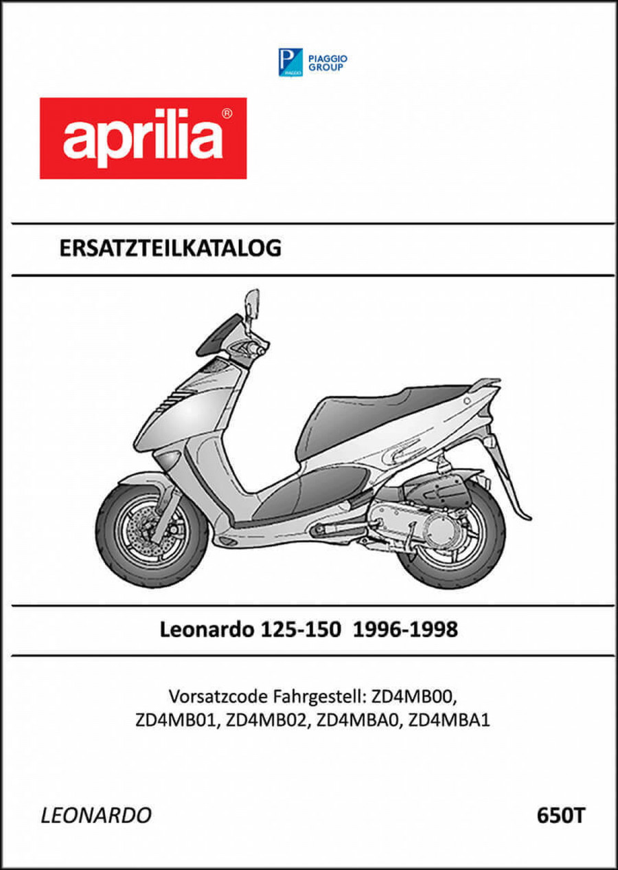 Aprilia Leonardo 125 und Leonardo 150 Ersatzteilkatalog