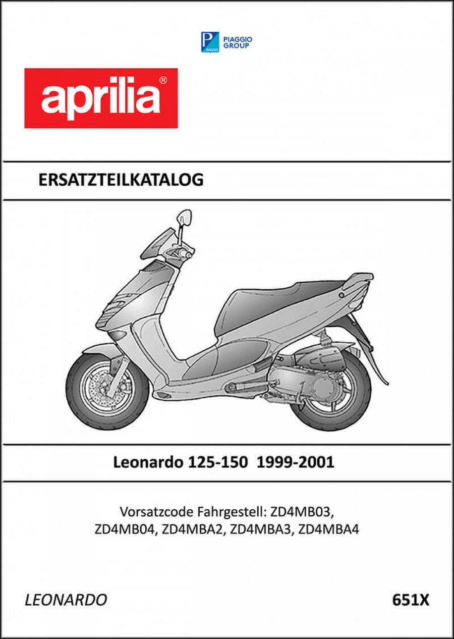 Aprilia Leonardo 125 und Leonardo 150 Ersatzteilkatalog