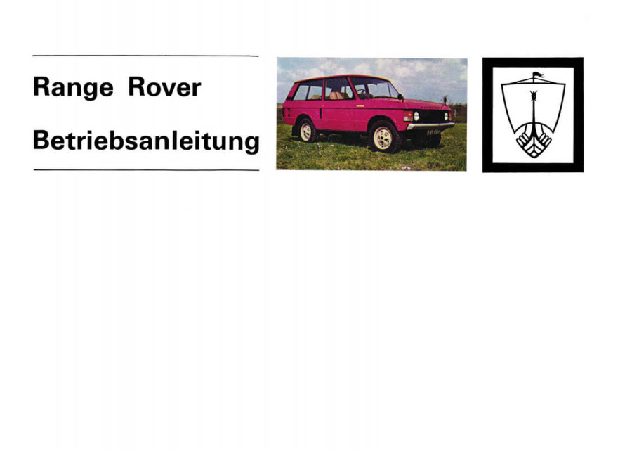 Range Rover Betriebsanleitung
