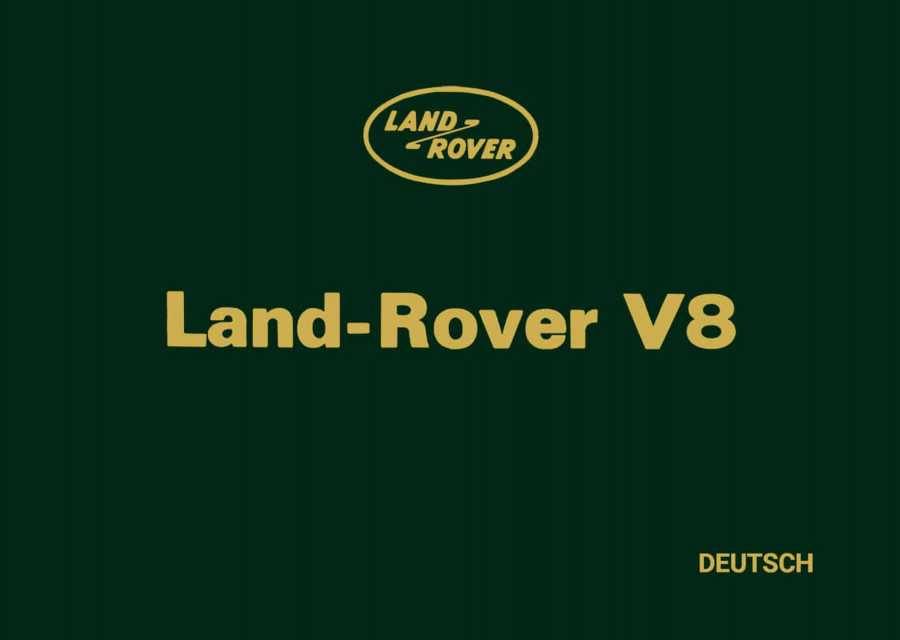 Land Rover V8 Betriebsanleitung