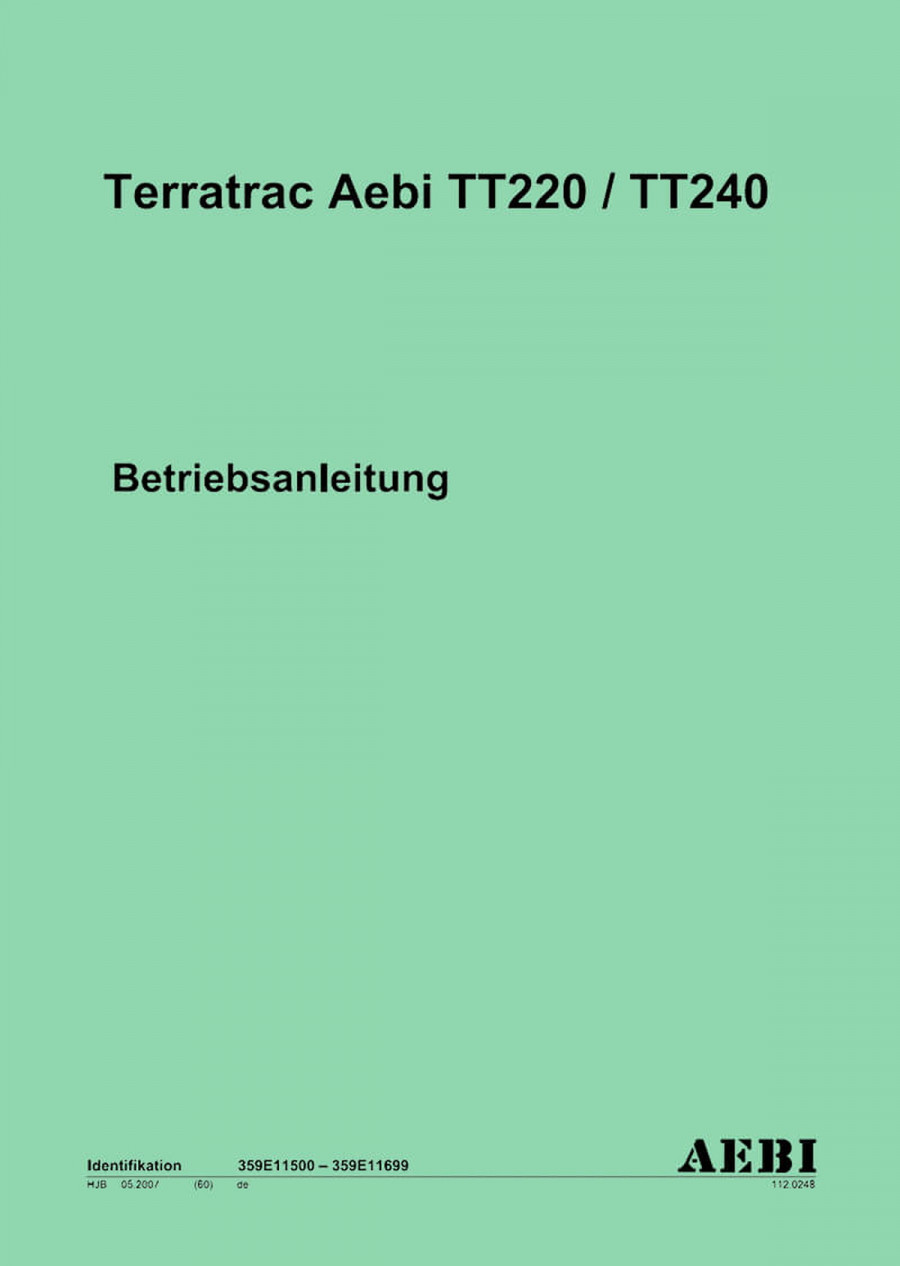Aebi TT220 und TT240 Terratrac Betriebsanleitung