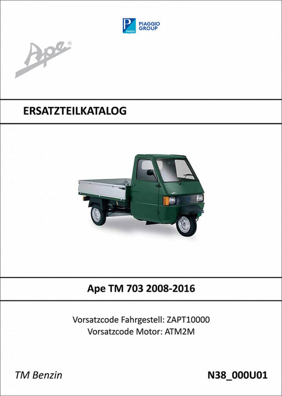 Piaggio Ape TM 703 Benzin Ersatzteilkatalog