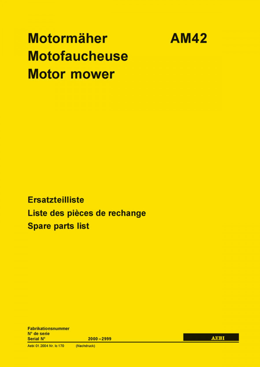 Aebi AM42 Motormäher Ersatzteilliste