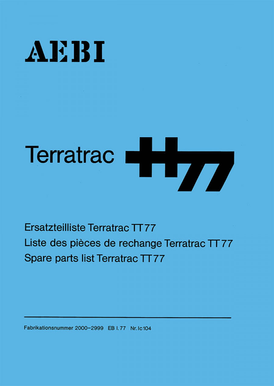 Aebi TT77 Terratrac Ersatzteilliste