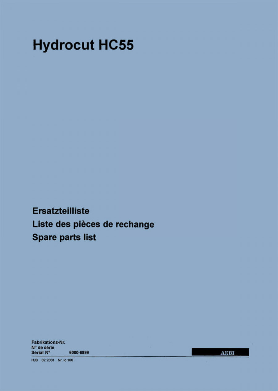 Aebi HC55 Hydrocut Ersatzteilliste