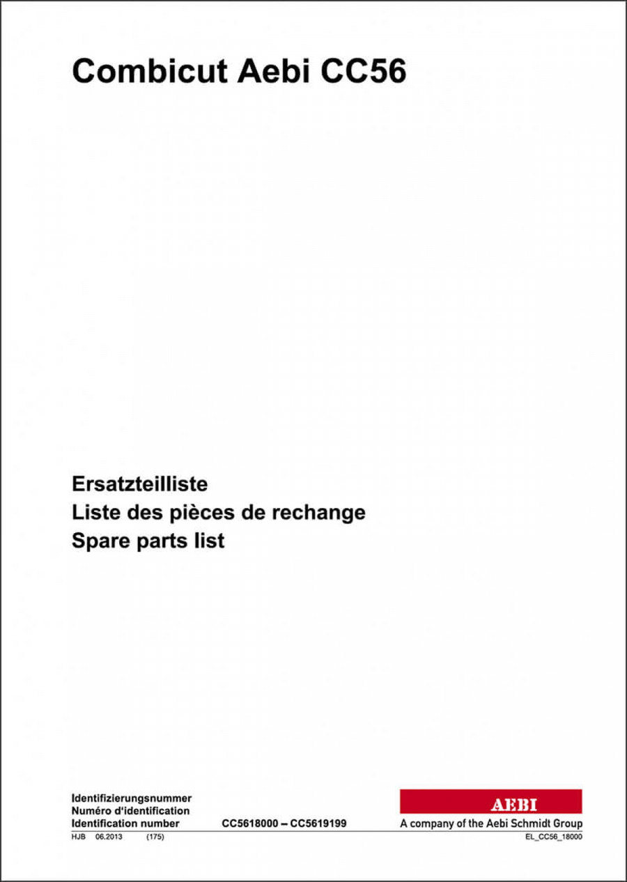 Aebi CC56 Combicut Ersatzteilliste