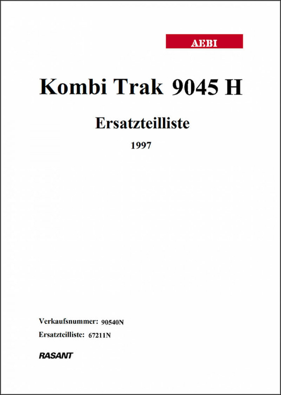 Aebi 9045H Kombi Trak Rasant Ersatzteilliste