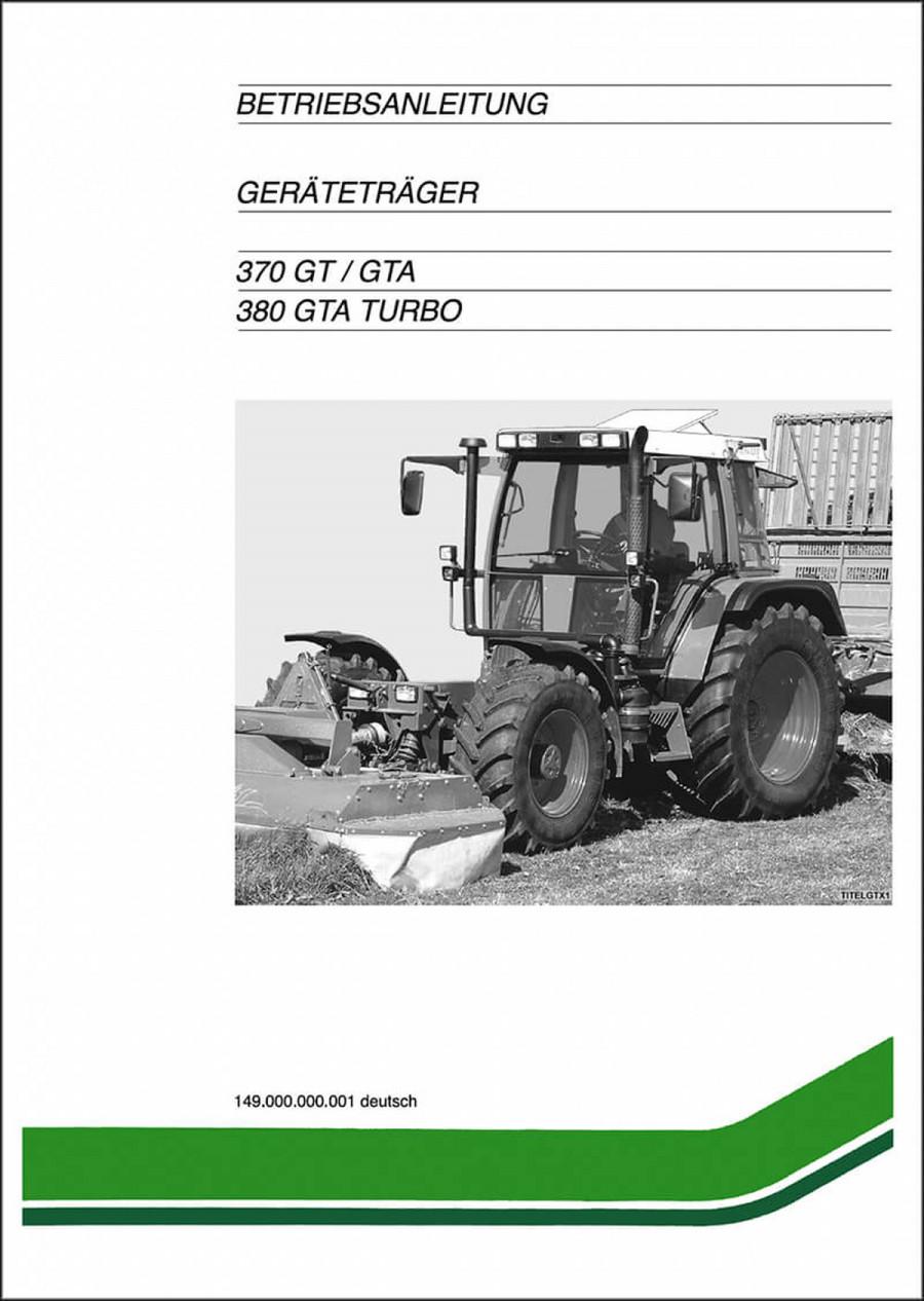Fendt Geräteträger 370GT 370GTA 380GTA Turbo Betriebsanleitung