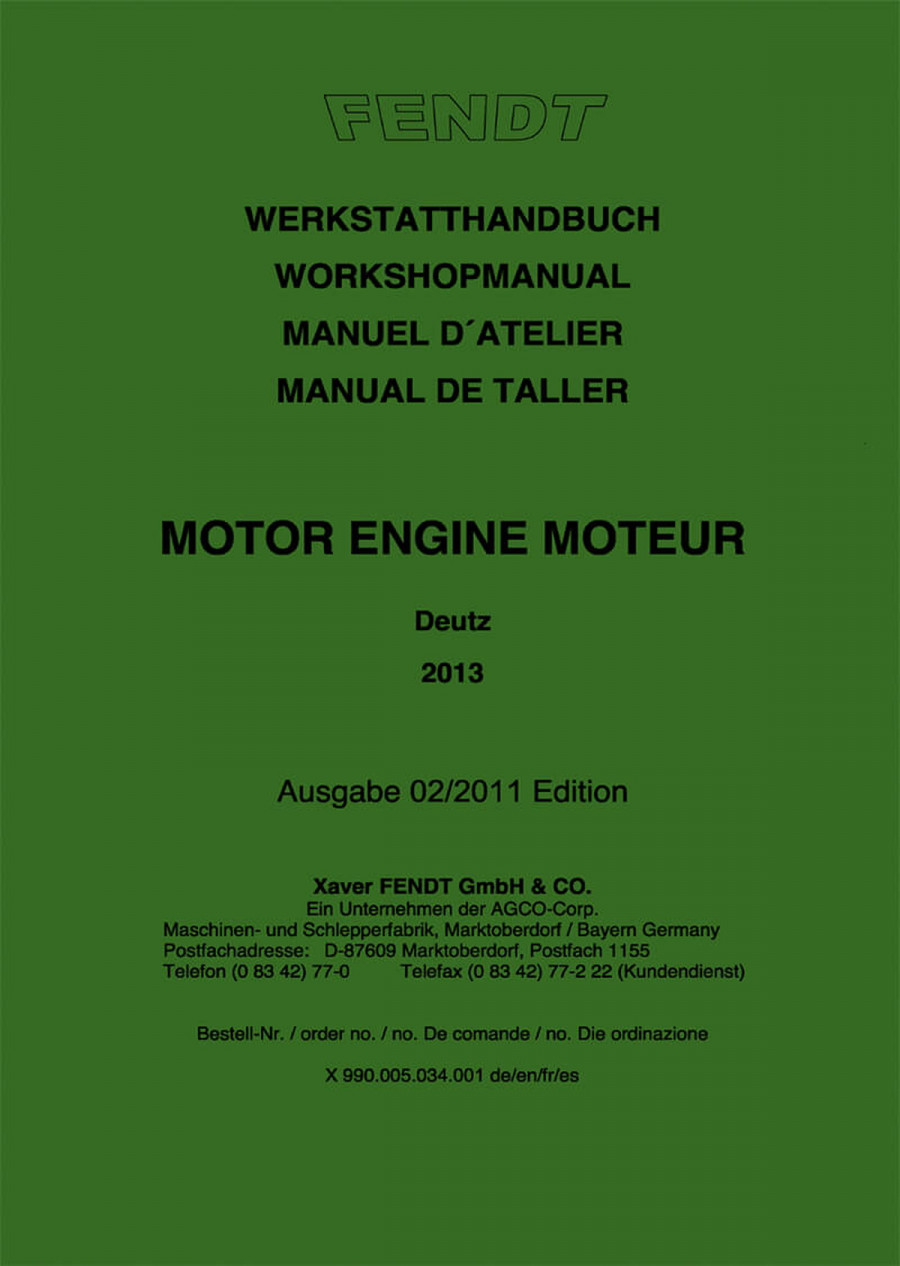 Fendt BF4M und BF6M Motor Werkstatthandbuch