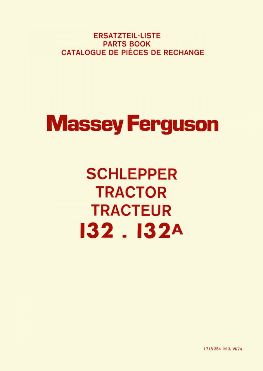 Massey-Ferguson MF132 und MF132A Ersatzteilkatalog