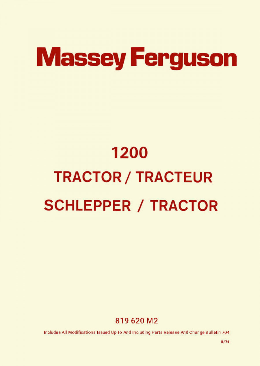 Massey-Ferguson MF1200 Ersatzteilkatalog