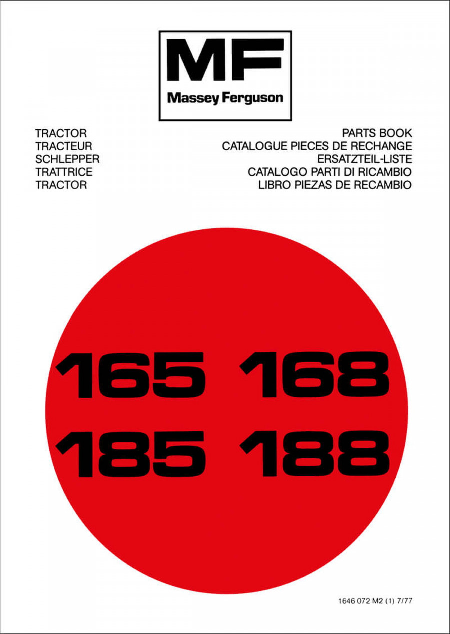 Massey-Ferguson MF165 MF168 MF185 MF188 Ersatzteilkatalog