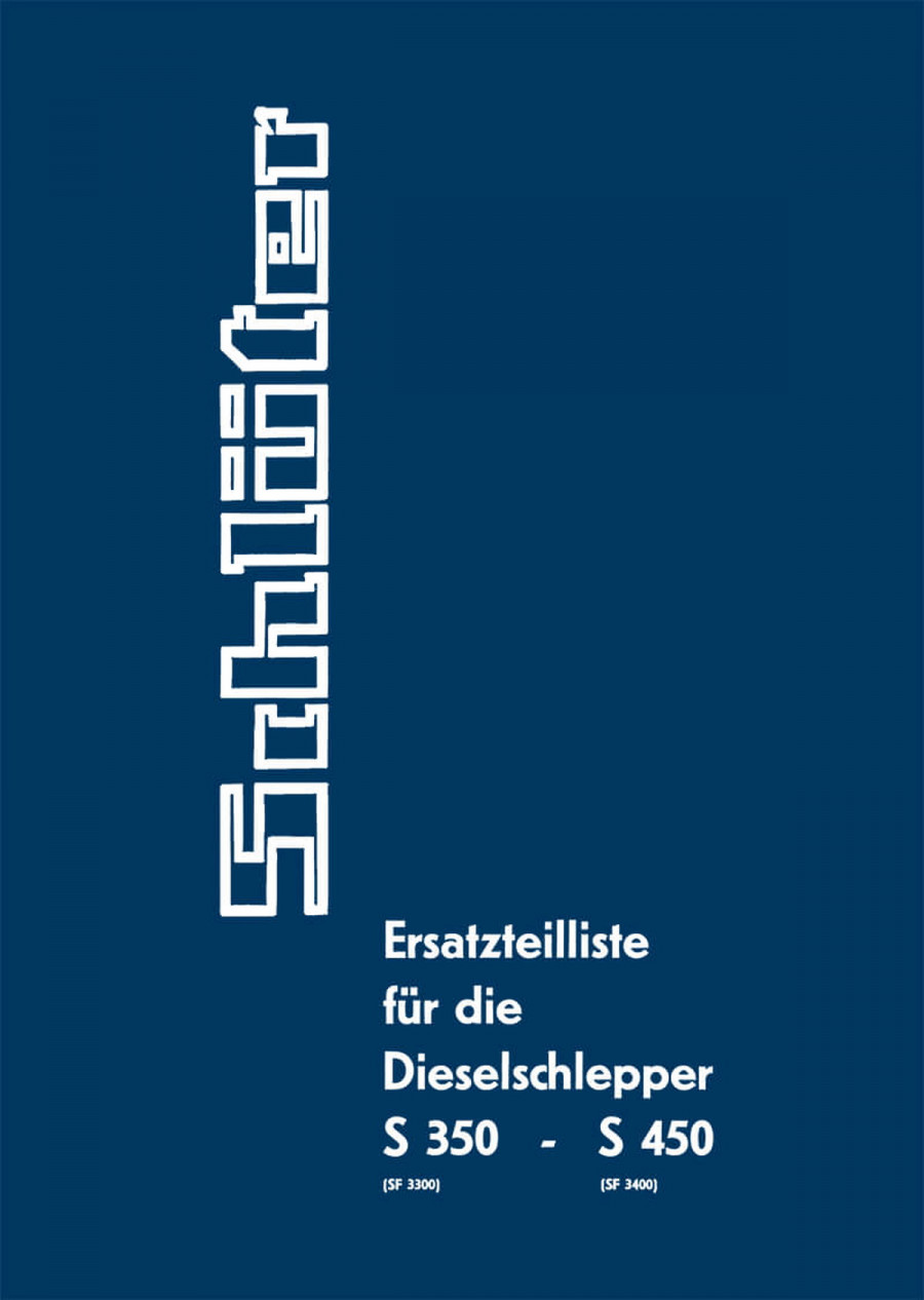 Schlüter S350 und S450 Dieselschlepper Ersatzteilkatalog