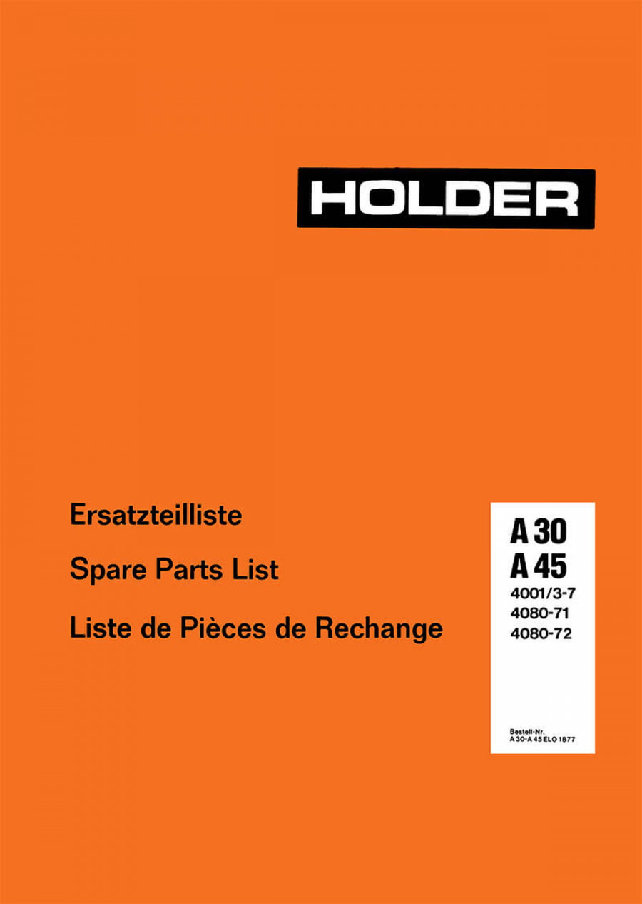 Holder A30 und A45 Ersatzteilkatalog