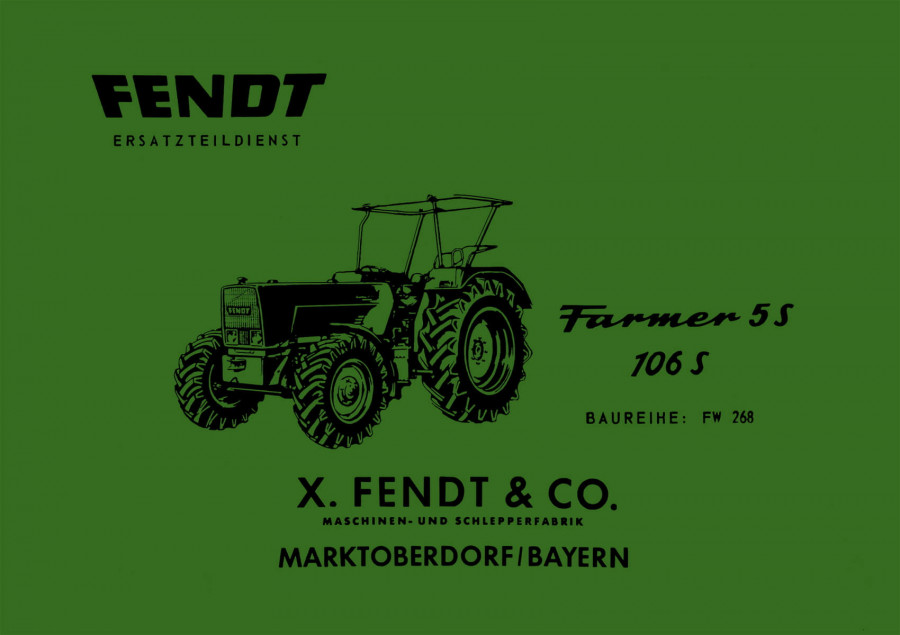 Fendt Farmer 5S 106S FW268 Ersatzteilkatalog