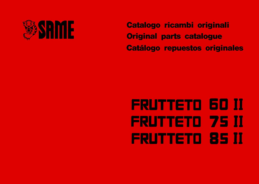 Same Frutteto 60 II 75 II 85 II Ersatzteilkatalog