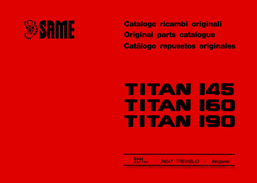 Same Titan 145 160 190 Ersatzteilkatalog