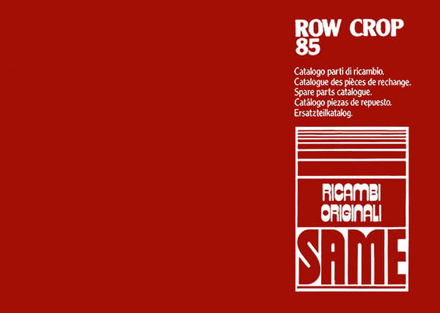 Same Row Crop 85 Ersatzteilkatalog