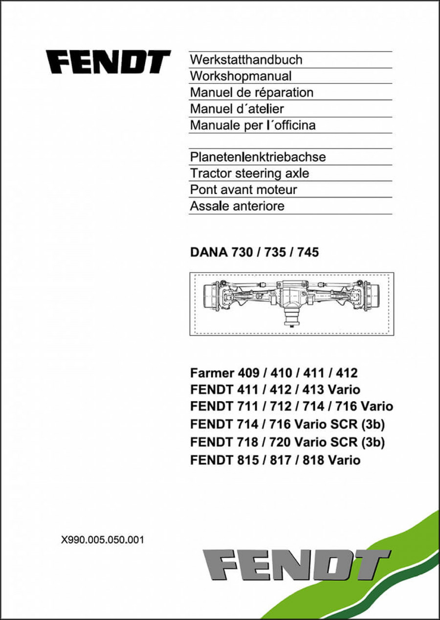 Fendt DANA 730 735 745 Achse Werkstatthandbuch