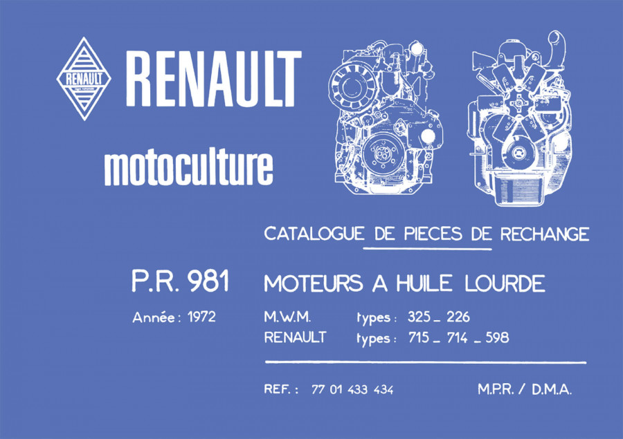Renault 715 714 598 und MWM 325 226 Motoren Ersatzteilkatalog