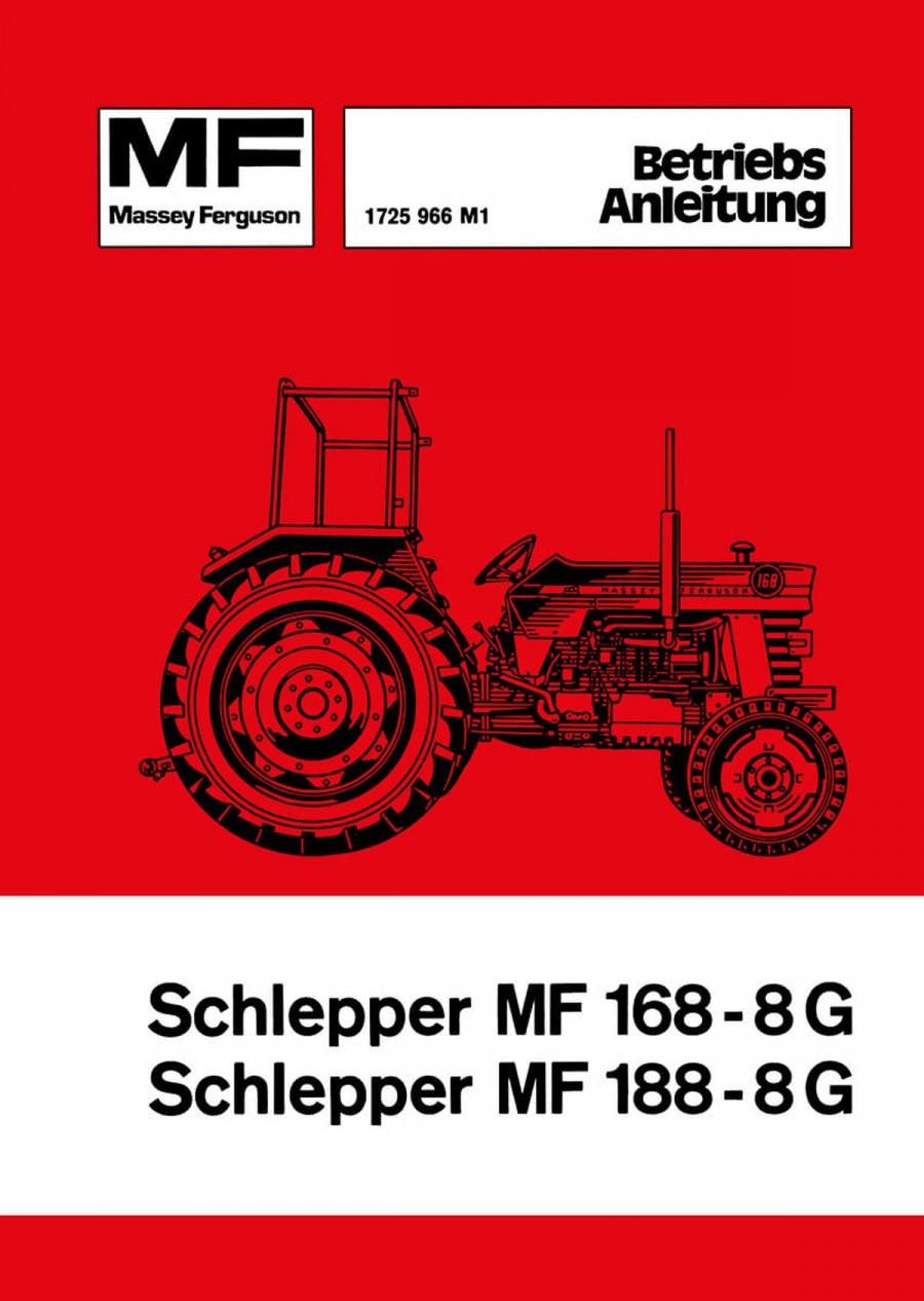 Massey-Ferguson MF168-8G und MF188-8G Betriebsanleitung
