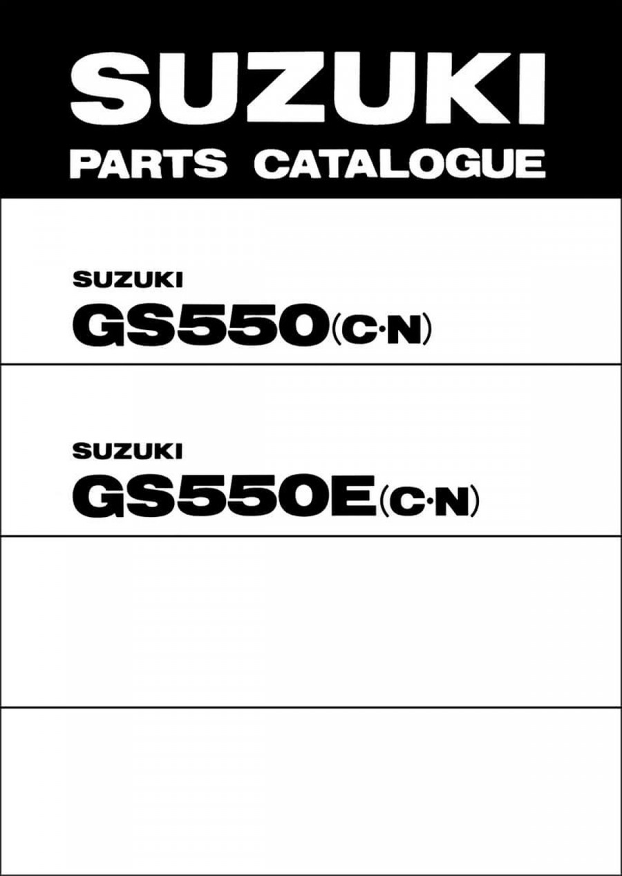 Suzuki GS550 & GS550E Parts Catalogue