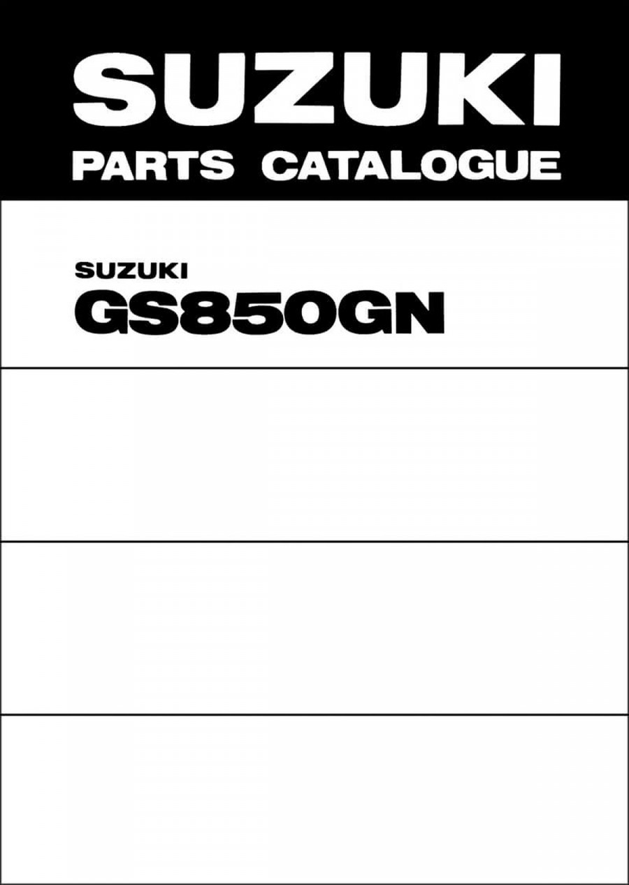 Suzuki GS850G Parts Catalogue