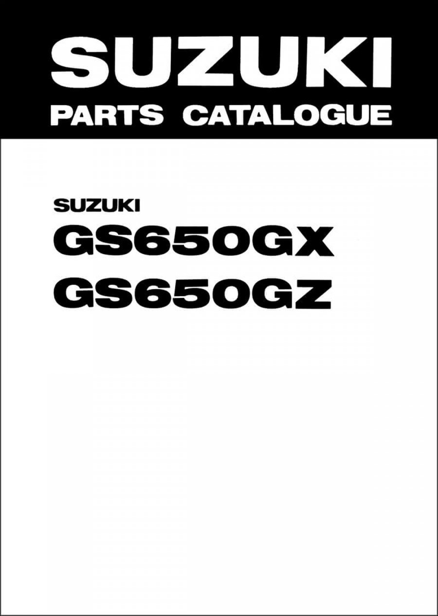Suzuki GS650G Parts Catalogue