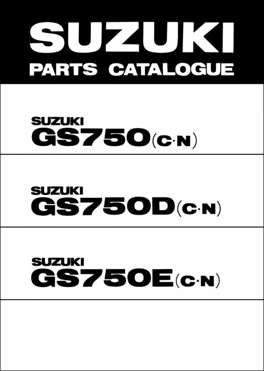 Suzuki GS750 GS750D GS750E MY1978-1979 Parts Catalogue