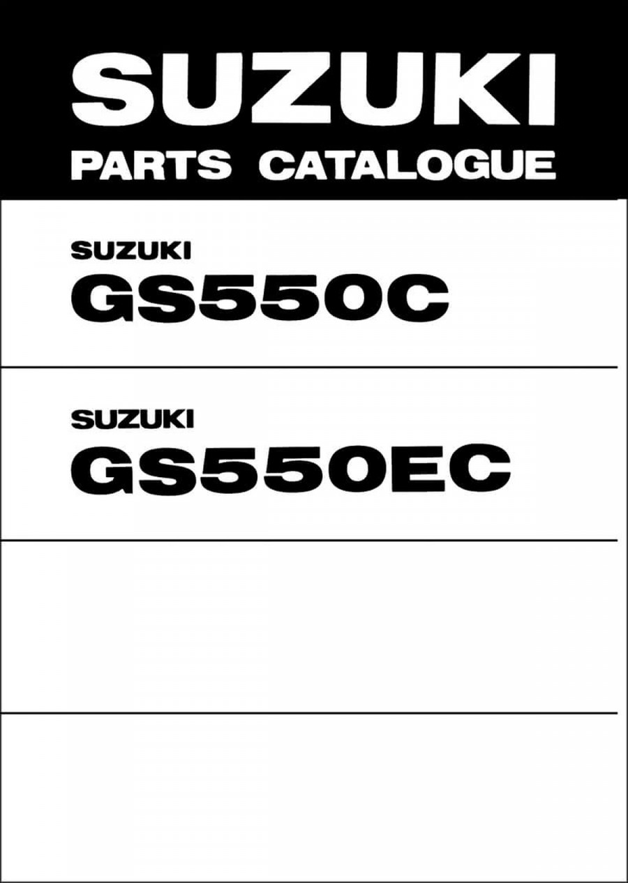 Suzuki GS550 & GS550E Parts Catalogue