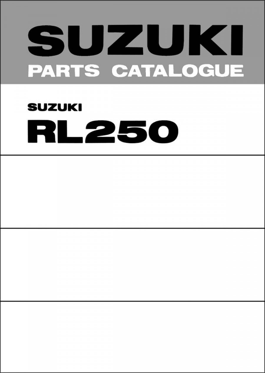 Suzuki RL250 Parts Catalogue