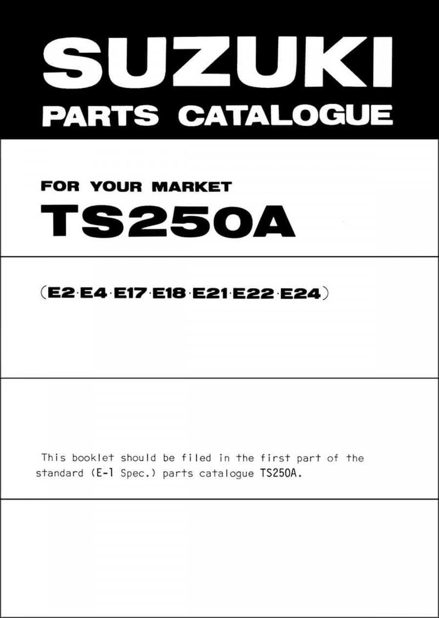 Suzuki TS250A Parts Catalogue