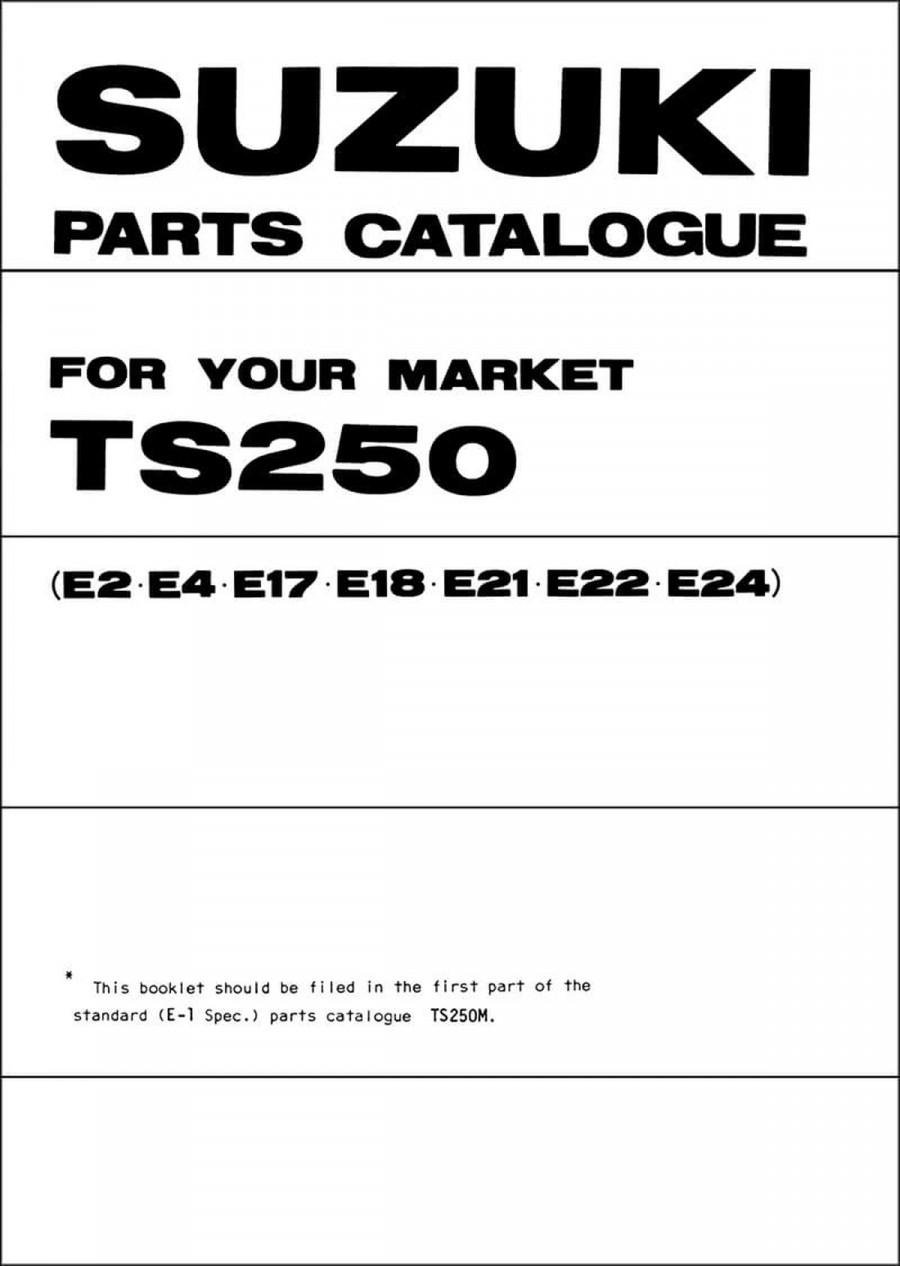 Suzuki TS250M Parts Catalogue