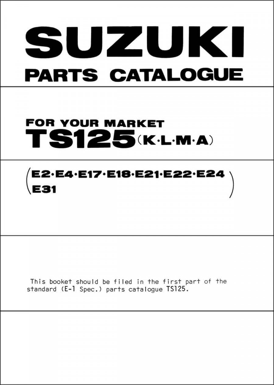Suzuki TS125 MY1973-1976 Parts Catalogue