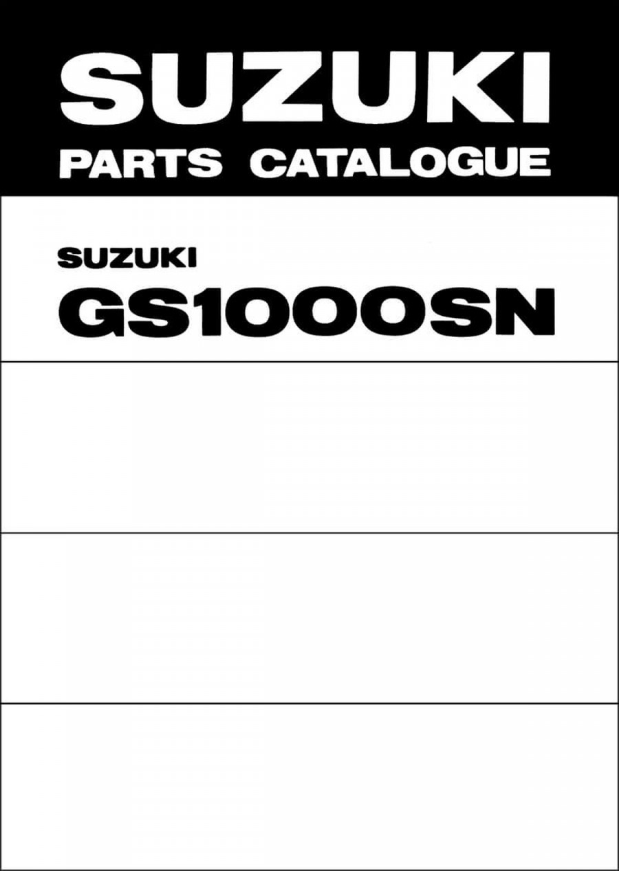 Suzuki GS1000S Parts Catalogue