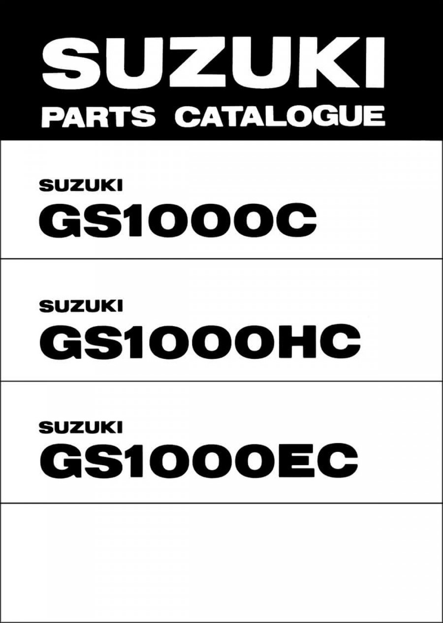 Suzuki GS1000 GS1000H GS1000E Parts Catalogue