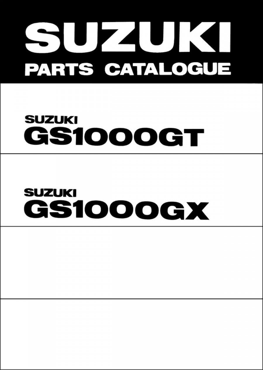 Suzuki GS1000G Parts Catalogue