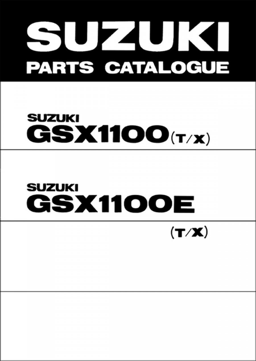 Suzuki GSX1100 & GSX1100E MY1980-1981 Parts Catalogue
