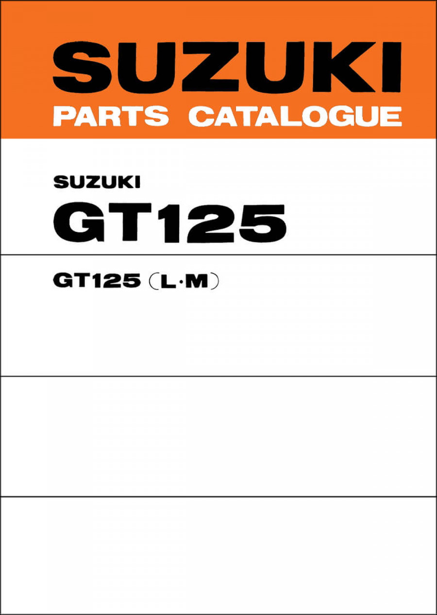 Suzuki GT125 Parts Catalogue