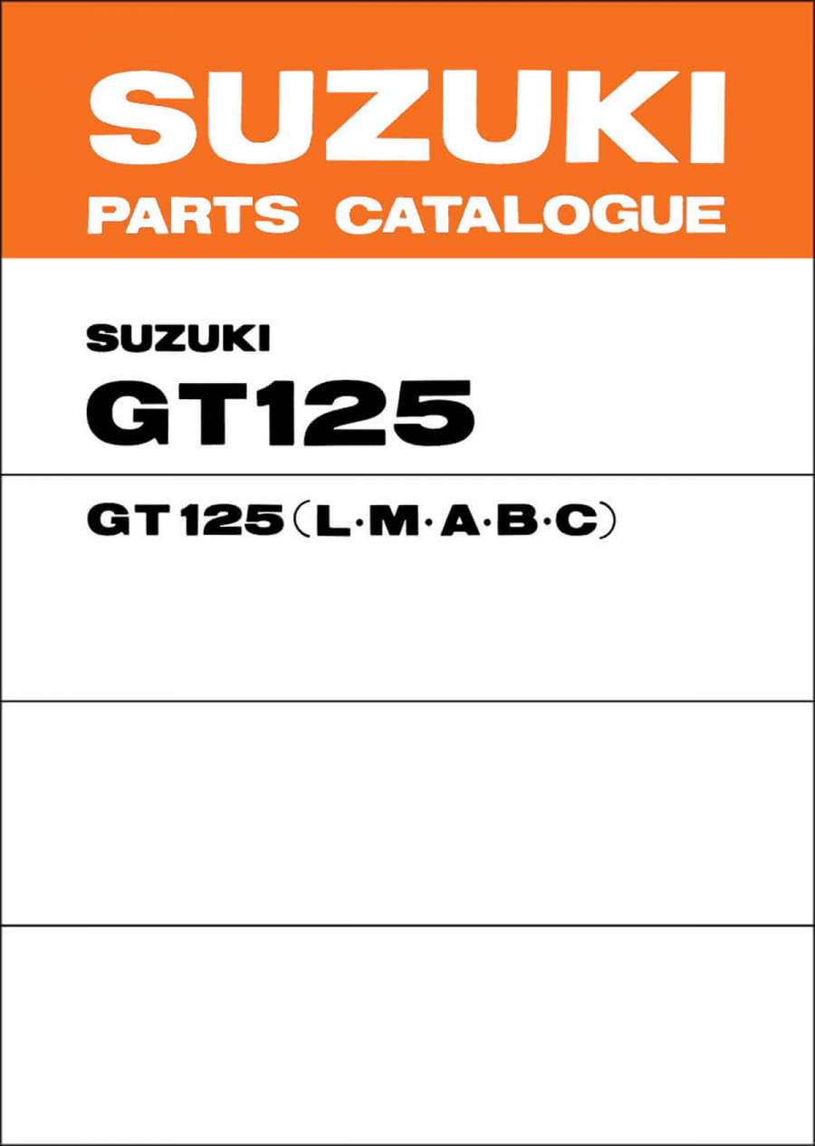 Suzuki GT125 MY1974-1978 Parts Catalogue