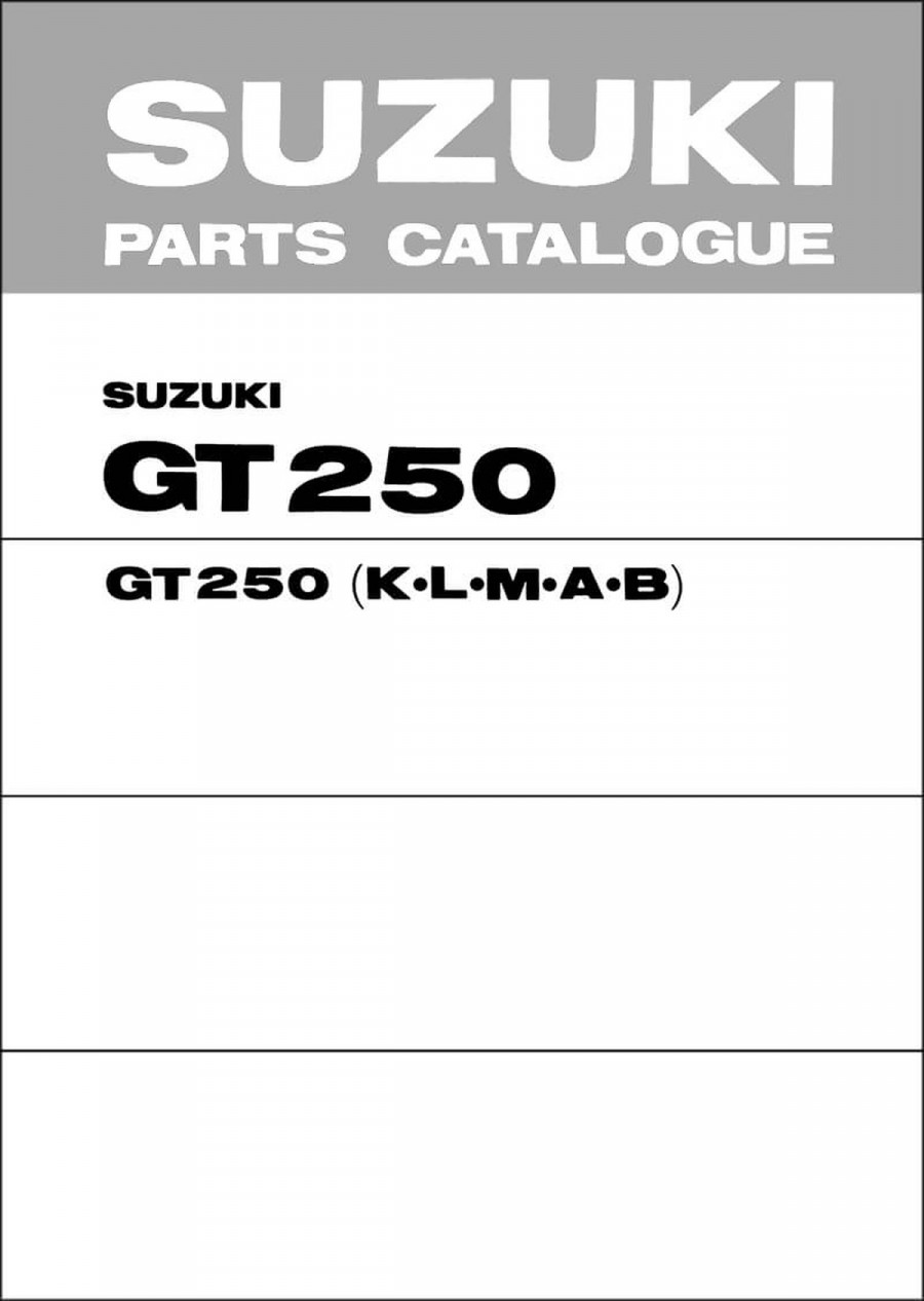 Suzuki GT250 Parts Catalogue